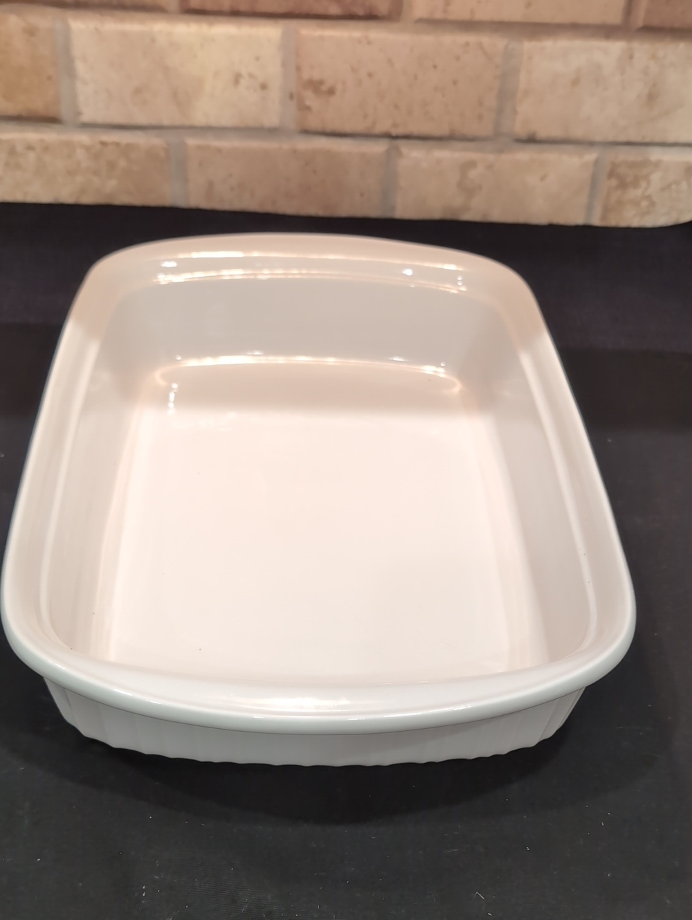 Large Corningware French White Stoneware Lasagna Baking Dish / Roaster 13" x 9"